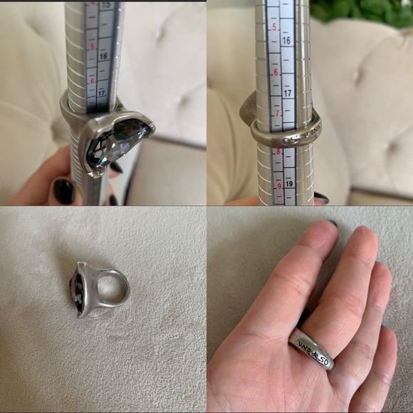Uno de 50 Swarovski Crystals Grey statement ring - Picture 5 of 8